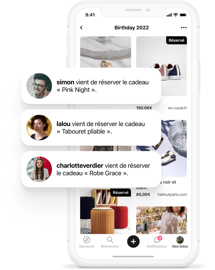 Invitez vos proches à découvrir votre liste d'anniversaire !